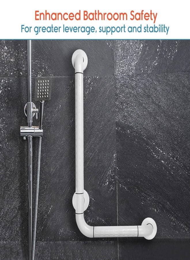 KosmoCare Stainless Steel 90° with Anti-Slip Nylon Grip Grab Bar, Wall Mounted Safety L Shaped Grab Bar for Bathroom | Grab Bars for Toilet Senior Citizens | Toilet Grab bar for Elderly (700 x 500mm) - Image 5