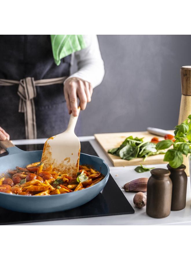 زبون مقلاة، طلاء غير لاصق/خشب رمادي غامق-أزرق، 28 سم - Image 3