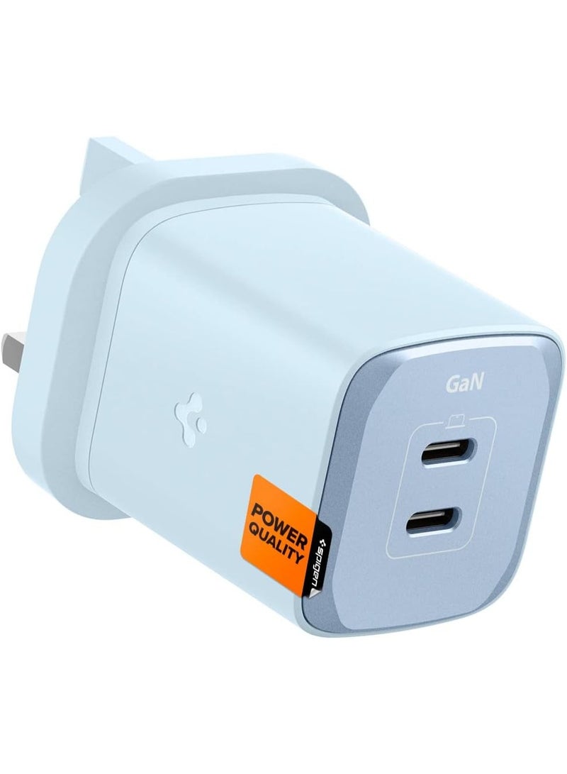Spigen ArcStation Pro GaN 652 Total 65W Dual Ports USB C Charger PD 3.0 Charging Adapter - Sierra Blue - Image 1