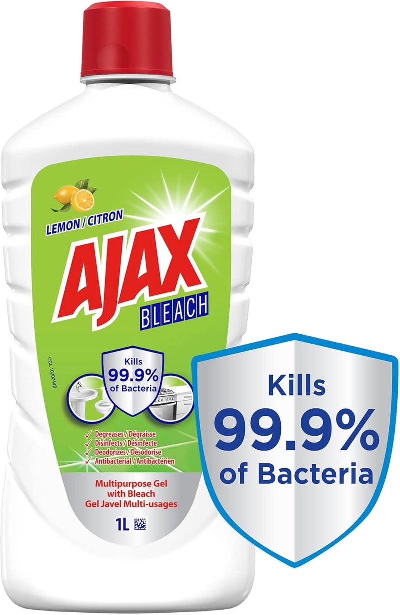 Ajax Multi-Surface Antibacterial Gel Bleach Cleaner, Lemon, 1 L - Image 2