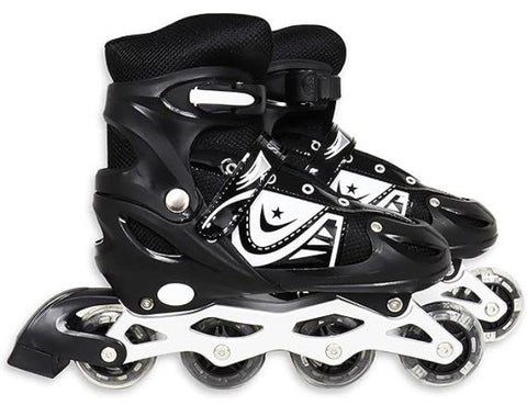 Sporty roller skate shoes size l - black