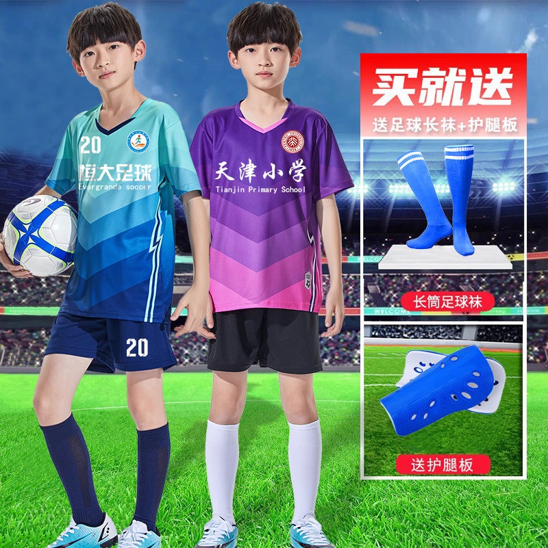 Children'S Football Clothes Suit Boys And Girls Jersey Printed Team Clothes Group Buying Football Training Clothes Football Sports Suit - Image 2