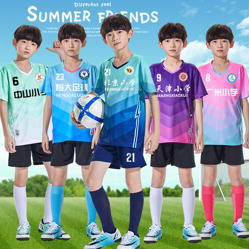 Children'S Football Clothes Suit Boys And Girls Jersey Printed Team Clothes Group Buying Football Training Clothes Football Sports Suit - Image 3