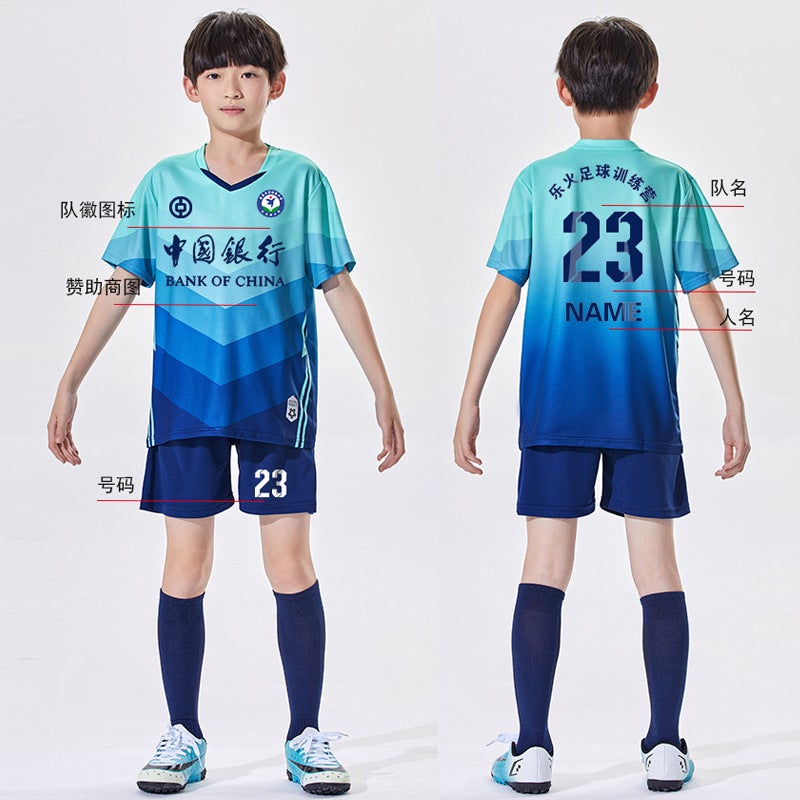 Children'S Football Clothes Suit Boys And Girls Jersey Printed Team Clothes Group Buying Football Training Clothes Football Sports Suit - Image 4