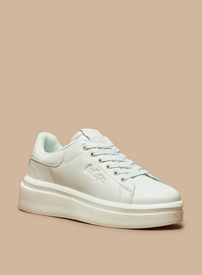 Lee Cooper Women's Monotone Low Ankle Sneakers with Lace-Up Closure