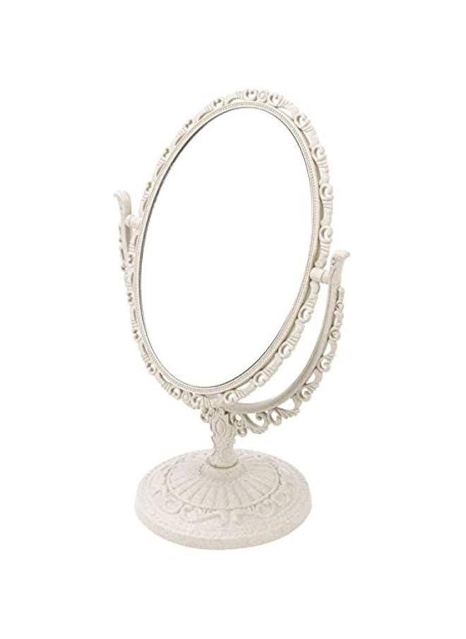Generic Round Vanity Mirror Vintage Vanity Mirror Tabletop Vanity Mirror Makeup Mirrors Double- Sided Magnifying Makeup Mirror with 360 Degree Rotation Oval Vintage Mirror Tabletop Mirror  - Image 4