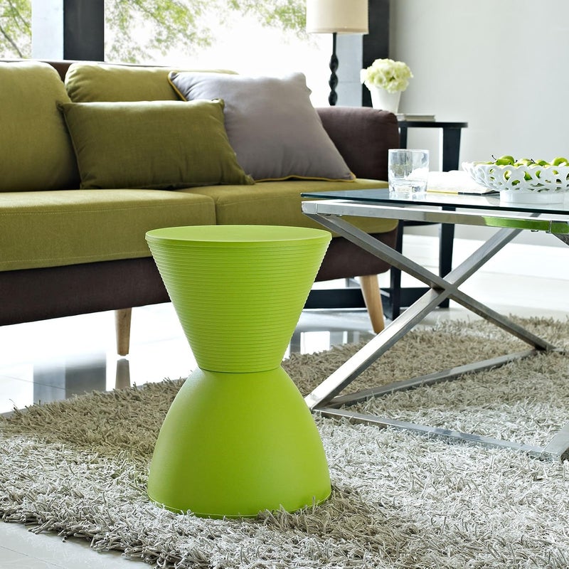 Modway Haste Contemporary Modern Hourglass Accent Stool in Green - Image 2
