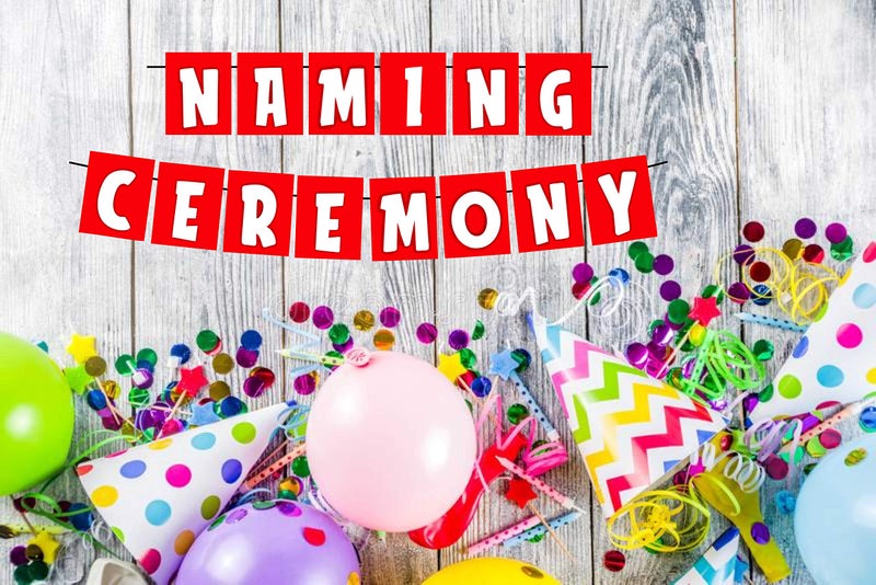 Balloonistics Naming Ceremony Banner C16 Combo Includes 2 Gold foil Curtains, 1 Naming Ceremony Banner, 25 Nos Multicolor Balloon and Glue Dots for Decoration - Image 2