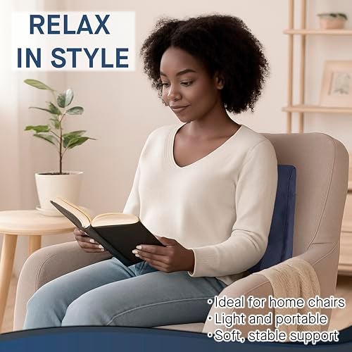 Samsonite Ergonomic Lumbar Support Pillow for Office Chair and Car Seat - Memory Foam Back Support Lumbar Pillow, Premium Cushion Chair Support for Lower Back Pain Relief and Versatile Use (Navy) - Image 3
