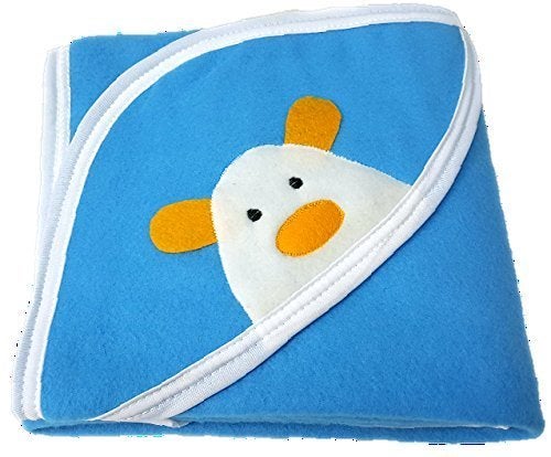 Brandonn BRANDONN Newborn Combo of Double PLY Reversible Hooded and Fleece Hooded Baby Blankets(Pack of 2, Sky Blue) - Image 4