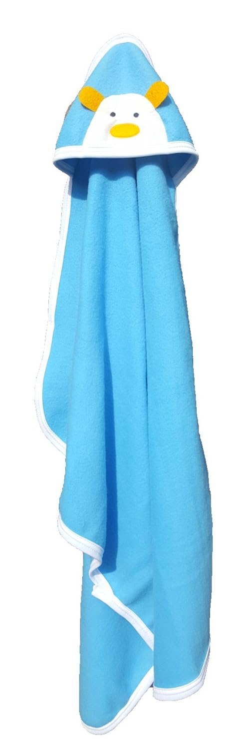 Brandonn BRANDONN Newborn Combo of Double PLY Reversible Hooded and Fleece Hooded Baby Blankets(Pack of 2, Sky Blue) - Image 3