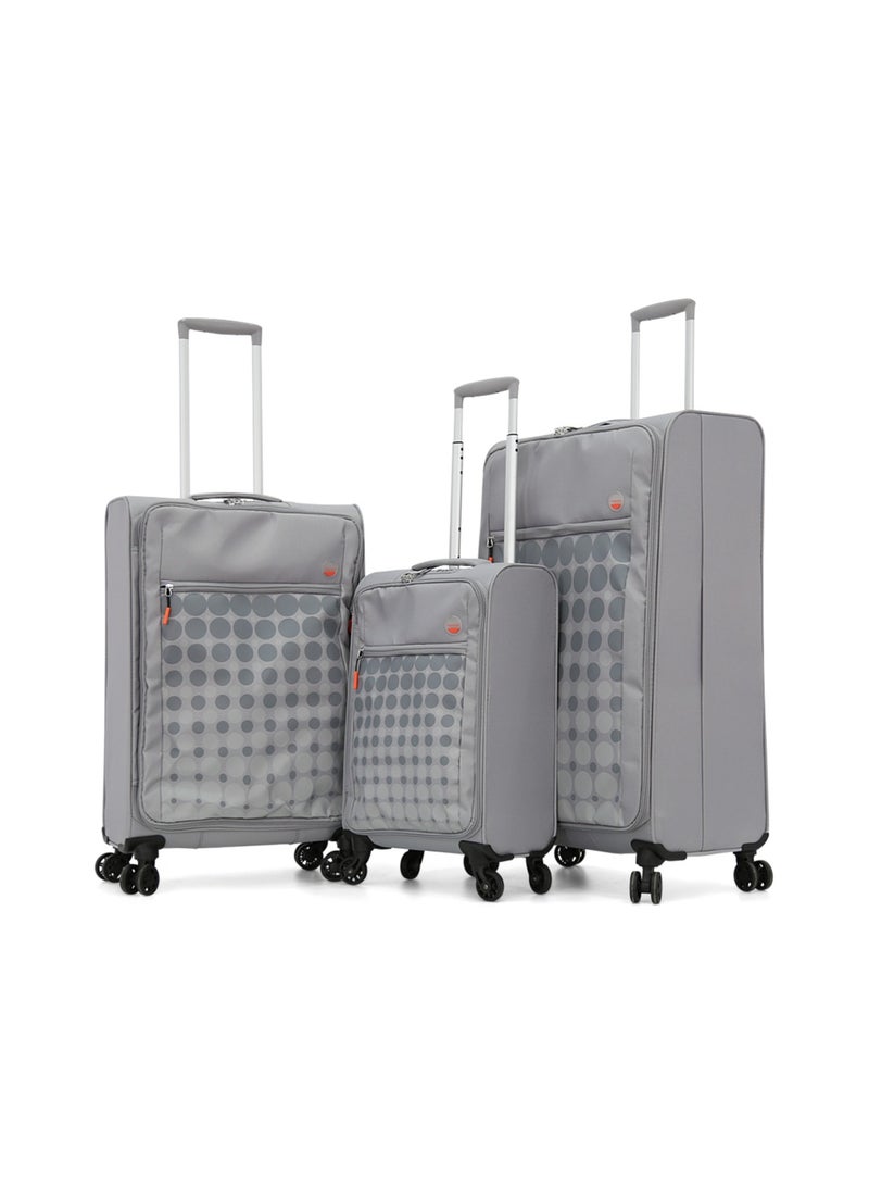 Verage  مجموعة من 3 قطع من حقائب السفر ذات العجلات الناعمة، باللون الرمادي (S-20"، M-24"، L-28") - Image 1