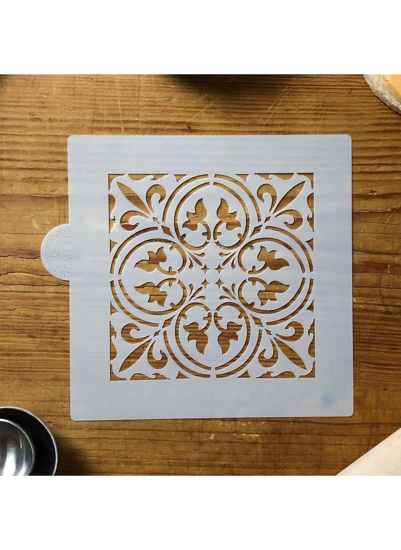 Designer Stencils - Scroll Tile Cookie and Craft Stencil CM131 by Designer Stencils - Image 1