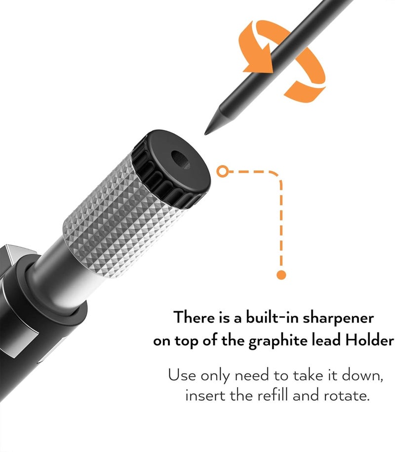 Nicpro 11 Pieces Colors 2mm Mechanical Pencil Set, 3 PCS Carpenter Drafting Pencil 2.0 mm for Art Drawing Writing Sketching Construction with 6 Tube Pre-Sharpen 2B & Color Refill, Eraser, Sharpener - Image 4