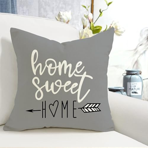 YCOLL Pillow Covers 18x18 Set of 4，Modern Sofa Throw Pillow Cover, Decorative Home Outdoor Linen Fabric Geometric Pillow Case for Couch Bed Car，Gray - Image 2