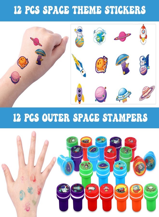 Faccito 86 Sets Space Party Favors Astronaut Party Favors Space Stationery Set Classroom Reward Gifts Prizes Notepads Pencils Stampers Sharpener Stickers Astronaut Model Birthday Decoration - Image 5