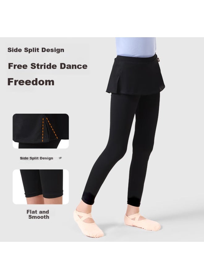 Smart Friends Zhi You Ban Children's Dance Nine-point Skirt Pants Girls Ballet Dance Practice Pants Black Training Long Pants High Waist Slim Fit Body Pants - Image 2