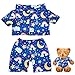Bunnycool 2 Pcs PJs Bear Clothes Outfit Fit Most 1216 Inch Bears Stuffed Clothes Pajamas Plushy for Stuffed Pre Kindergarten ToysBluePajamas - Image 3