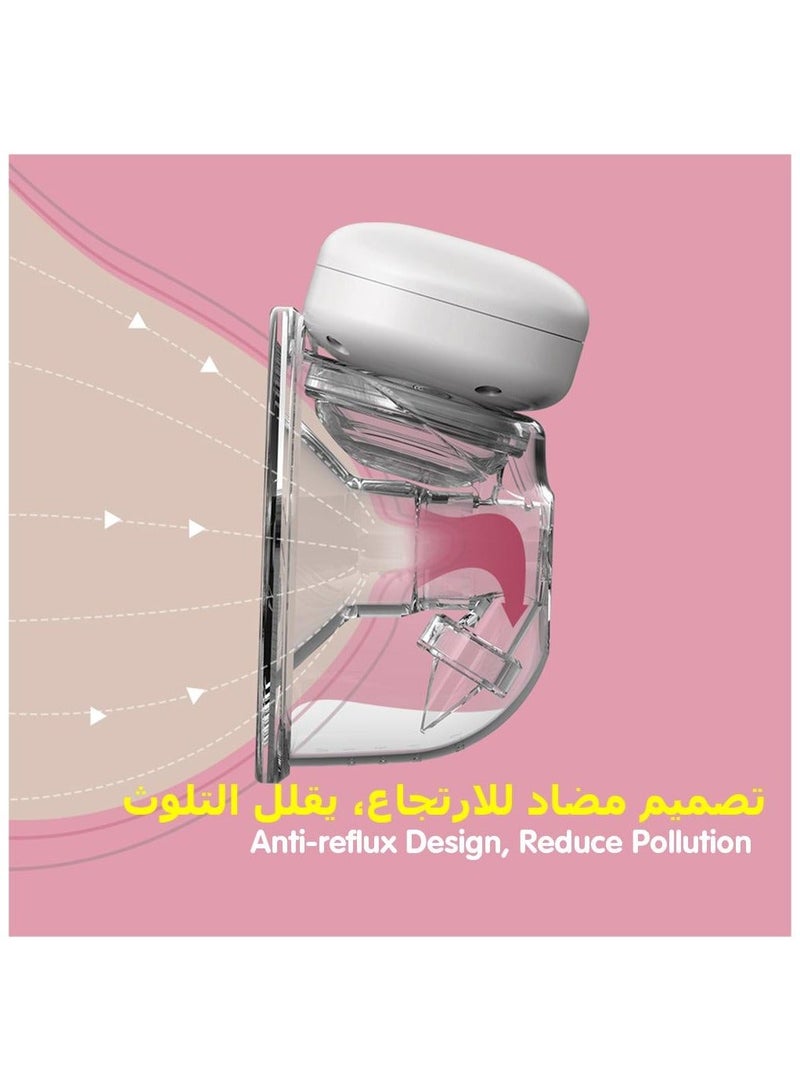 يوها مضخة ثدي قابلة للارتداء بسعة 8 أونصات/240 مل، تعمل بالكهرباء وقابلة لإعادة الشحن، مع 3 أوضاع و9 مستويات شفط، مزدوجة، خالية من مادة BPA، تجمع الحليب براحة أثناء الرضاعة - Image 5