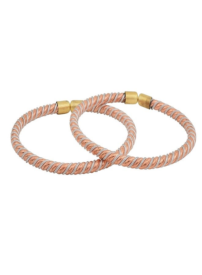 Morir Mixed Metal Ashtdhatu Free Size Adjustable Bangle Bracelet Kada Nazariya for Unisex Babies Set of 2 (1 Pair) Borns (0-2yrs) - Image 2