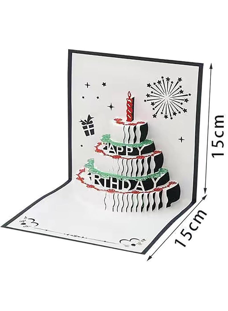 3D Birthday Cards Folded Cake Greeting Card Warm LED Light Postcards Happy Birthday Music Pop up Cards with on Control Gifts for Mom Wife Lover Sister Boy Girl Kids and Friends 1 Pack - Image 2
