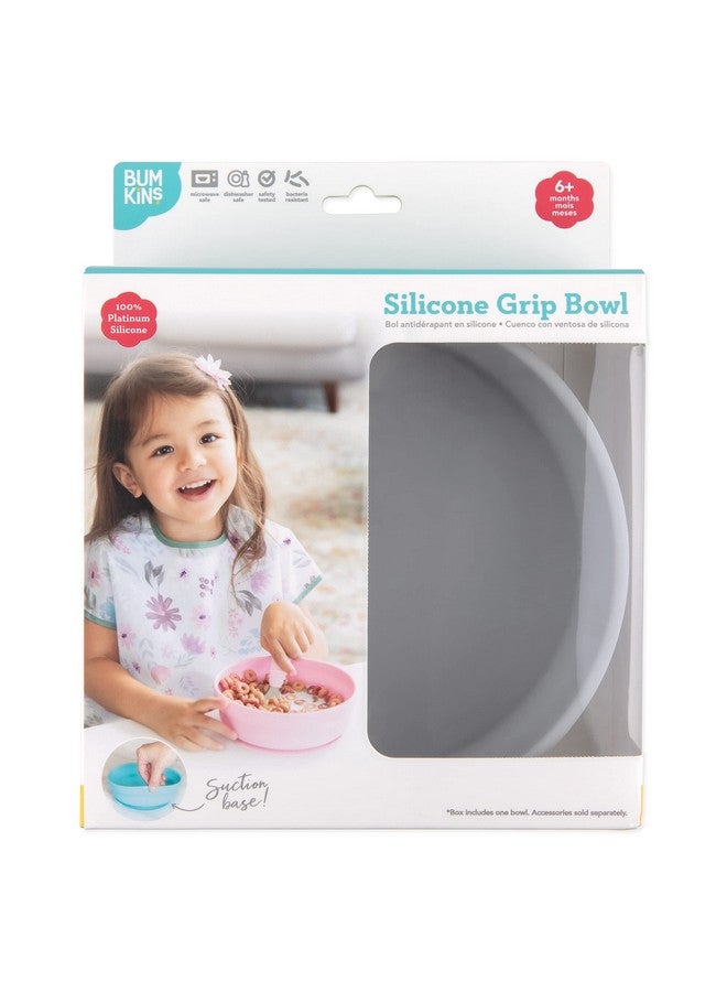 Baby Bowl Silicone Suction For Babies Toddlers And Kids Baby Led Weaning Feeding Essentials Platinum Silicone Non Skid Sticky Bottom Supplies For Children Ages 6 Months Up Gray