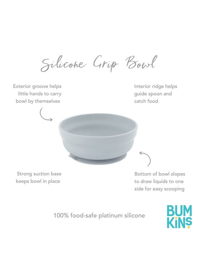 Baby Bowl Silicone Suction For Babies Toddlers And Kids Baby Led Weaning Feeding Essentials Platinum Silicone Non Skid Sticky Bottom Supplies For Children Ages 6 Months Up Gray