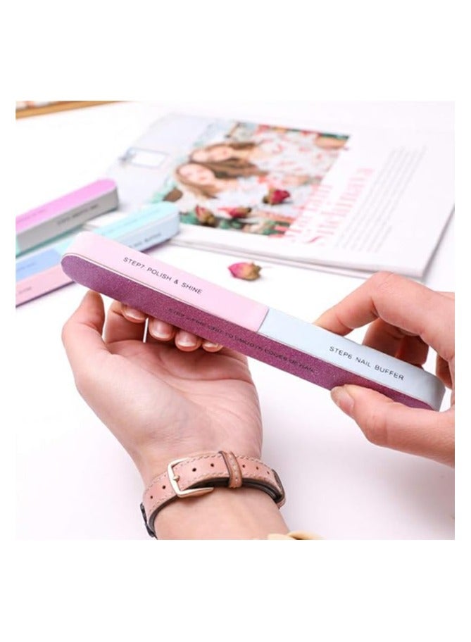 Nail Files Buffer Emery Board Nail Care Double Sided Grit Nail Buffering Files Girl Woman Professional Manicure Nail Care Pedicure Sanding Polishing Tool For Pedicure (3 pieces) - Image 2