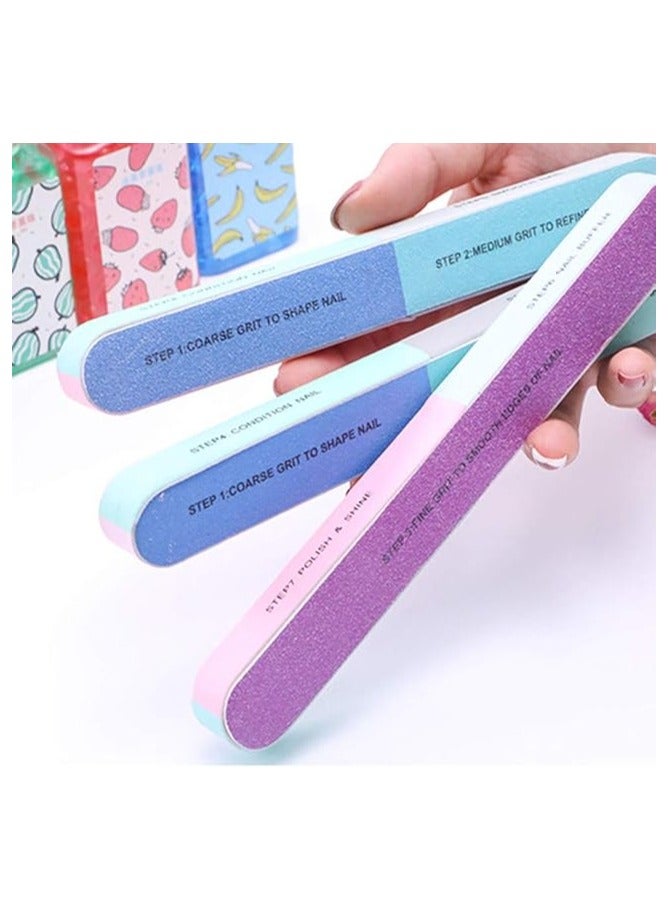Nail Files Buffer Emery Board Nail Care Double Sided Grit Nail Buffering Files Girl Woman Professional Manicure Nail Care Pedicure Sanding Polishing Tool For Pedicure (3 pieces) - Image 3