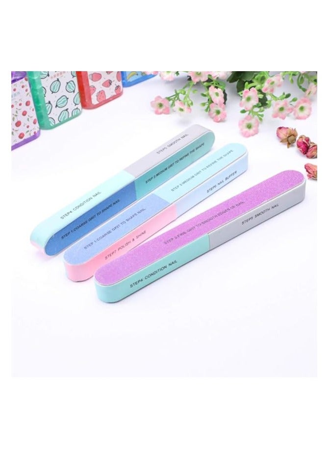 Nail Files Buffer Emery Board Nail Care Double Sided Grit Nail Buffering Files Girl Woman Professional Manicure Nail Care Pedicure Sanding Polishing Tool For Pedicure (3 pieces) - Image 4