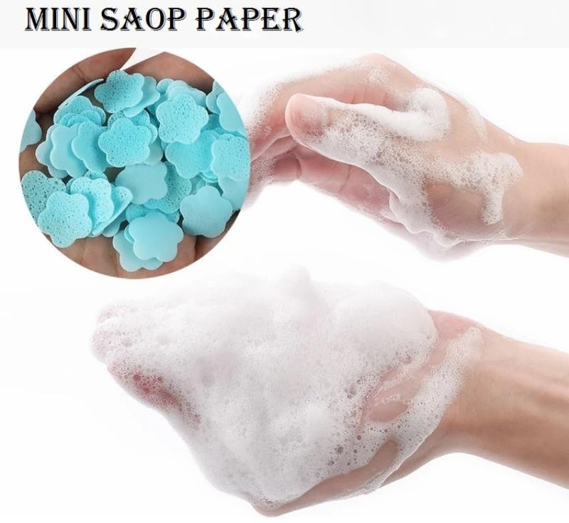 YBN Paper Soap in a Cute Plastic Box Clean Soft Bath for Travel Day Outing Trekking Pack of 2 - Image 4