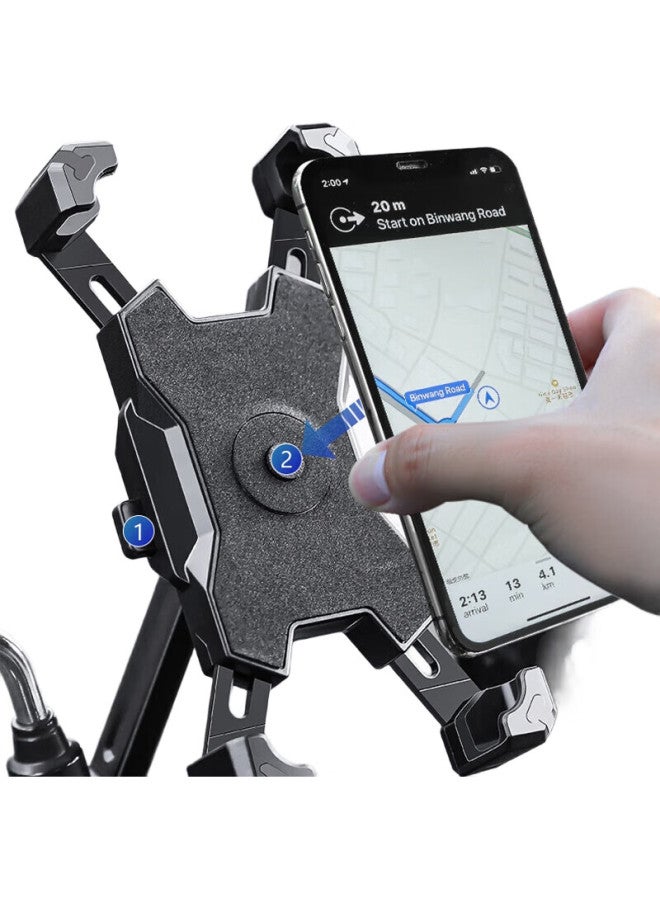 CAVALRY Electric Bike Phone Holder, Motorcycle Delivery Rider, Courier, Quick-Lock Phone Mount, Scooter, Battery-Powered Vehicle, Navigation Bracket, Cycling Equipment Accessories, Rearview Mirror Model - Image 2