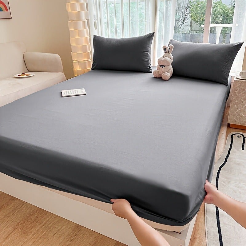 Deep Pocket New Soft Comfortable Skin-Friendly Fitted Sheet Single Piece All-Around Cover Mattress Dust Cover Four Seasons Non-Slip Mattress Protector - Image 3