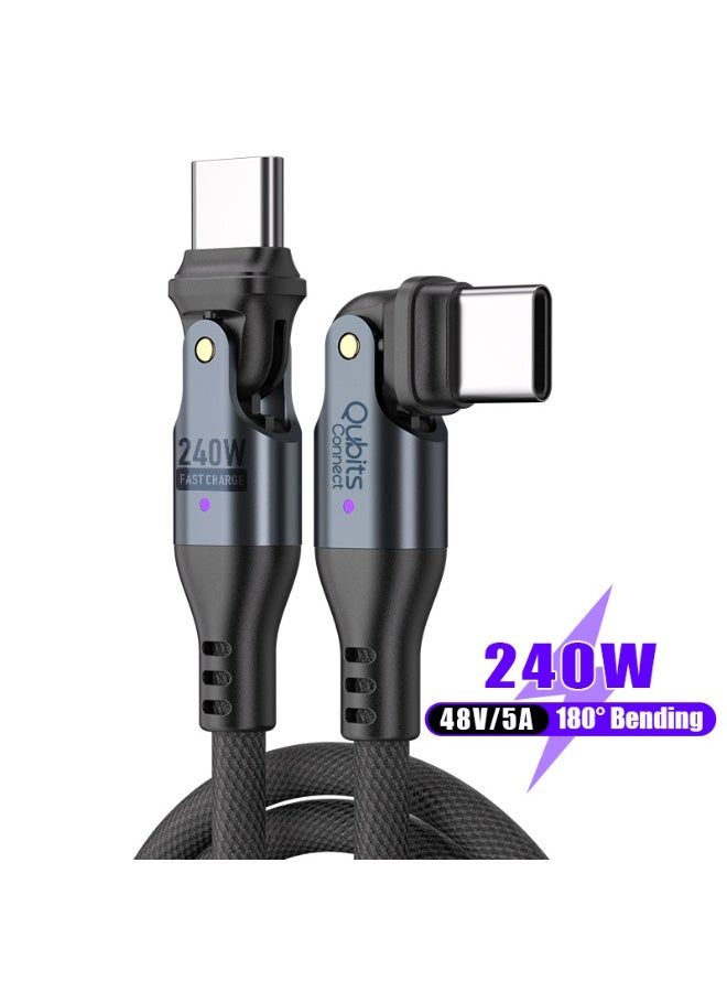 240W USB C to USB C Cable 6FT/1.8M PD 3.1 48V/5A Super-Fast Charging & Data Sync Cable Dual 180° Rotating Type-C Heads Compatible with MacBook, iPad, iPhone 17, Galaxy, Pixel & More
