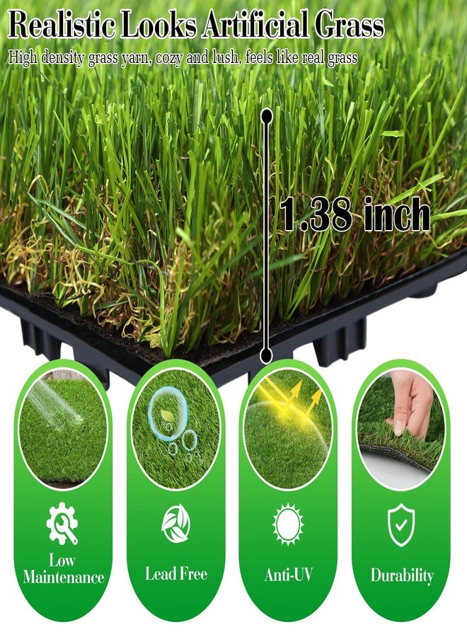 XLX TURF Interlocking Fake Grass Tiles Pad for Dogs Potty Training- 12" x 12" Pet Artificial Grass Squares with Drainage, 6 Pack - Image 3