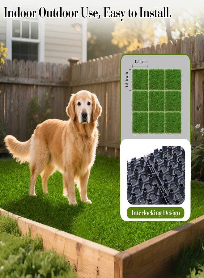 XLX TURF Interlocking Fake Grass Tiles Pad for Dogs Potty Training- 12" x 12" Pet Artificial Grass Squares with Drainage, 6 Pack - Image 5