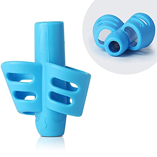 AKRIZA 1PCS Creative Silicone Two Finger Pencil Grips Student Pen Holder for Kids Children Writing Correction Tool - Multicolor - Image 1