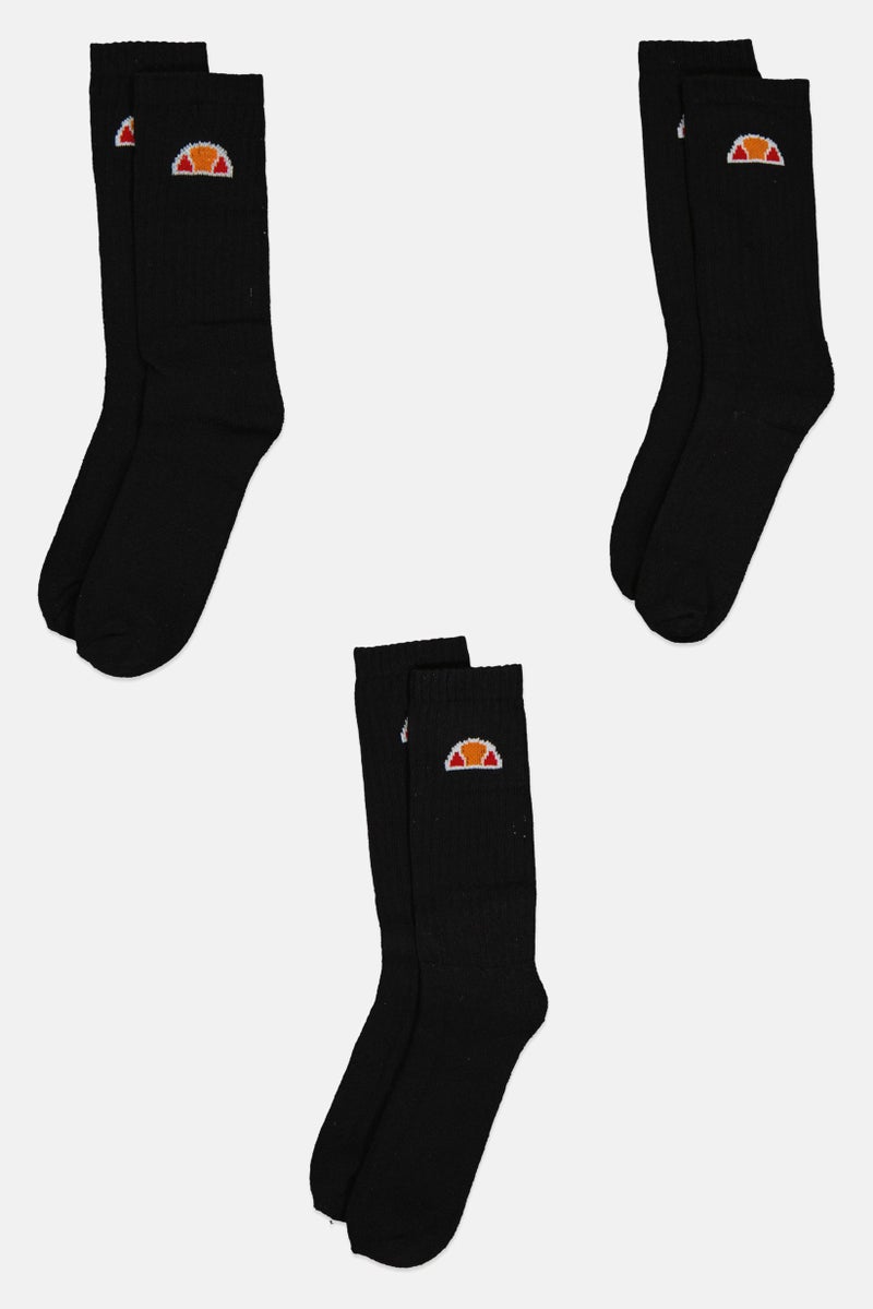 Ellesse جوارب كروية للرجال 3 أزواج بتصميم محكم، أسود - Image 3