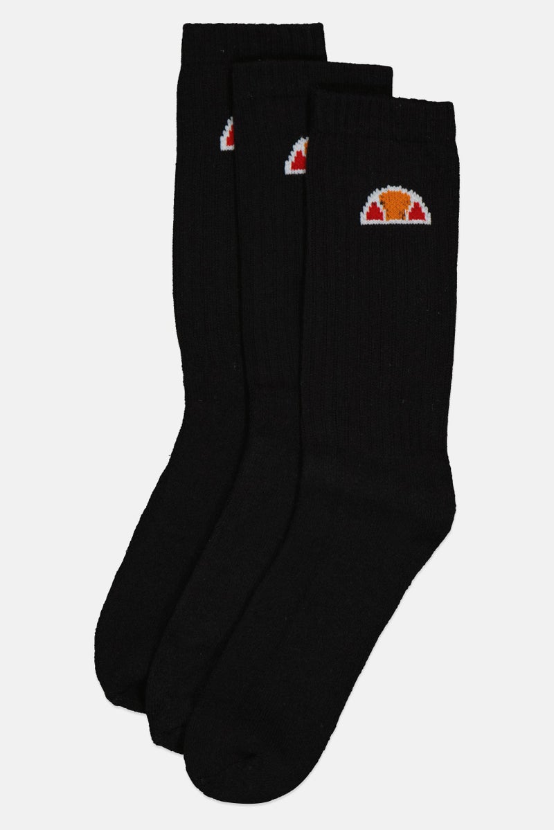 Ellesse جوارب كروية للرجال 3 أزواج بتصميم محكم، أسود - Image 1