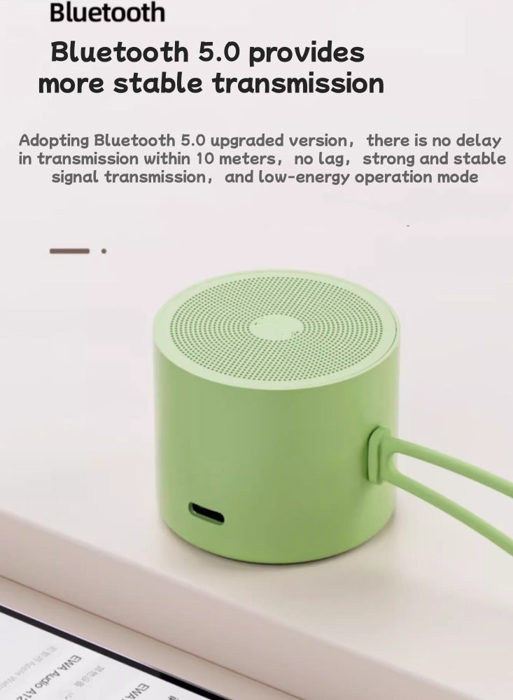 Wireless Mini Bluetooth Speaker, Small and Portable, High Quality, Heavy Bass,Green+Charger - Image 4