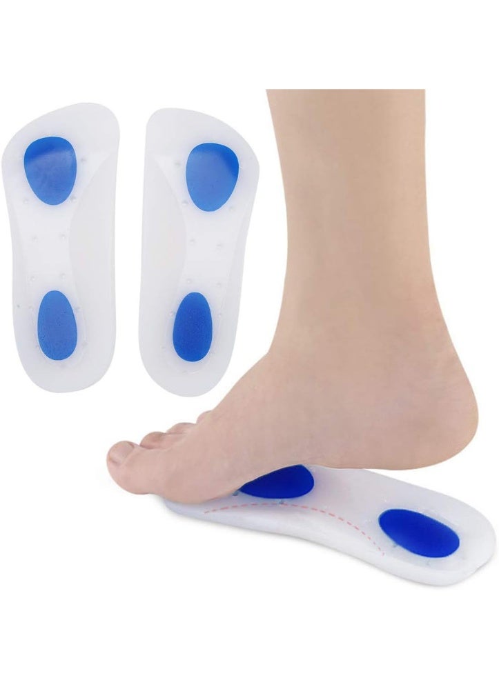 Shock-absorbing silicone insole for flat foot pain relief, foot correction, and plantar fasciitis relief for men - Image 1