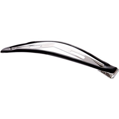 LONEEDY Pack of 12 Large Metal Stoving Varnish Hair Snap Clips, No-slip Hair Clips Barrettes For Women and Girl (Black) - Image 3