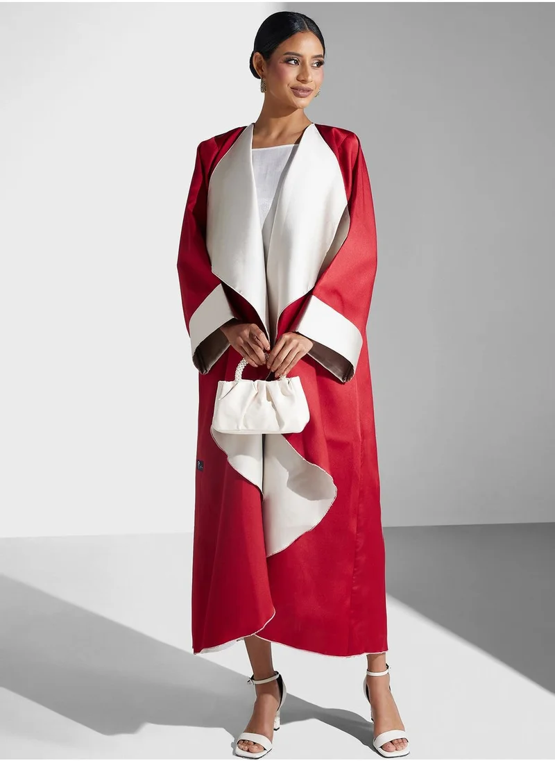Meem by Mariyah Wide Sleeve Contrast Detail Abaya