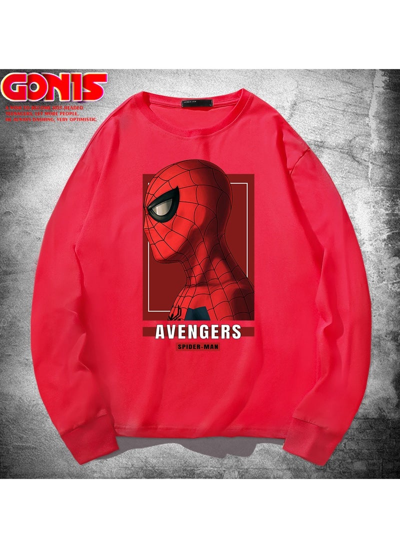 KUYING New Spider Man T-shirt Men's Long Sleeve 