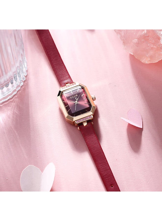 Julius Women's Watch Vintage Leather Strap Fashion Waterproof Quartz Watch Gift For Women - Image 3