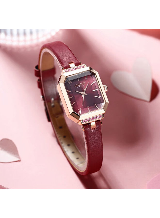Julius Women's Watch Vintage Leather Strap Fashion Waterproof Quartz Watch Gift For Women - Image 2