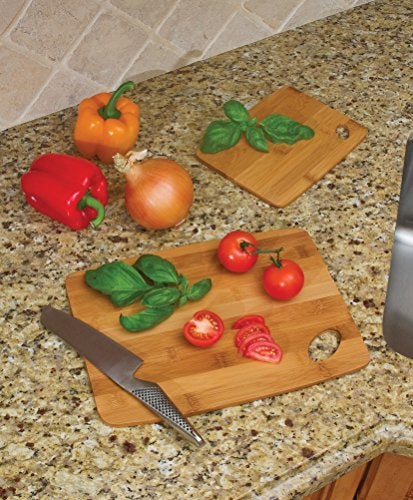 Lipper International Bamboo Wood Thin Kitchen Cutting Boards with Oval Hole in Corner, Set of 2 Boards, 6" x 8" and 9" x 12" - Image 4