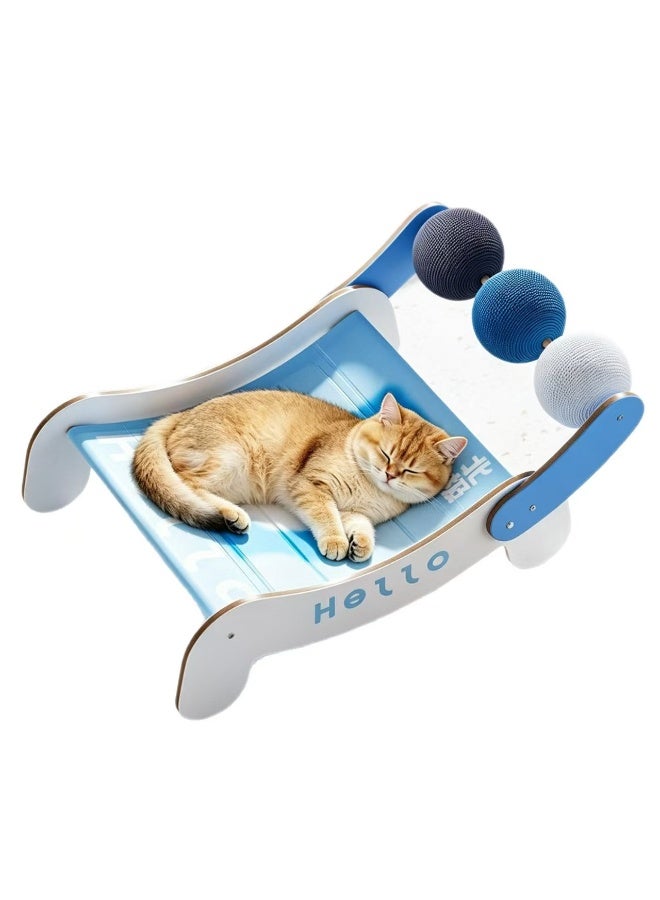 Elevated Pet Cooling Bed with Interactive Hanging Balls for Cats and Small Dogs - Image 1