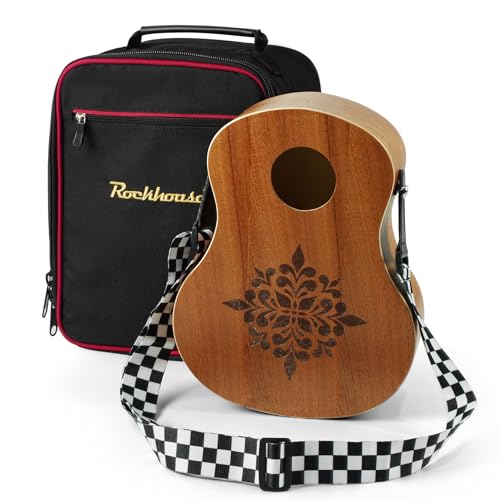 Rockhouse Travel Cajon Drum Box, Portable Wooden Hand Drum Beat Box Cajons Percussion Instrument Kit with Adjustable Strap & Storage Bag - Image 1