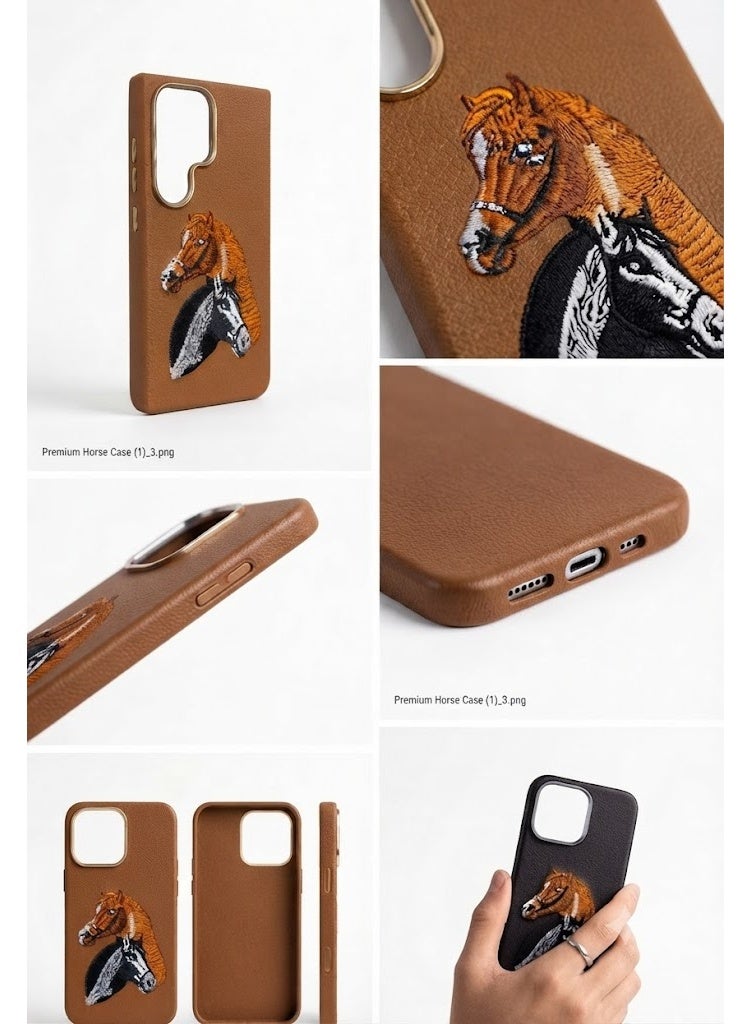 Samsung Galaxy S26Ultra Premium Luxury Leather Case with Embossed Horse Design | Slim Shockproof Protective Back Cover - Image 3